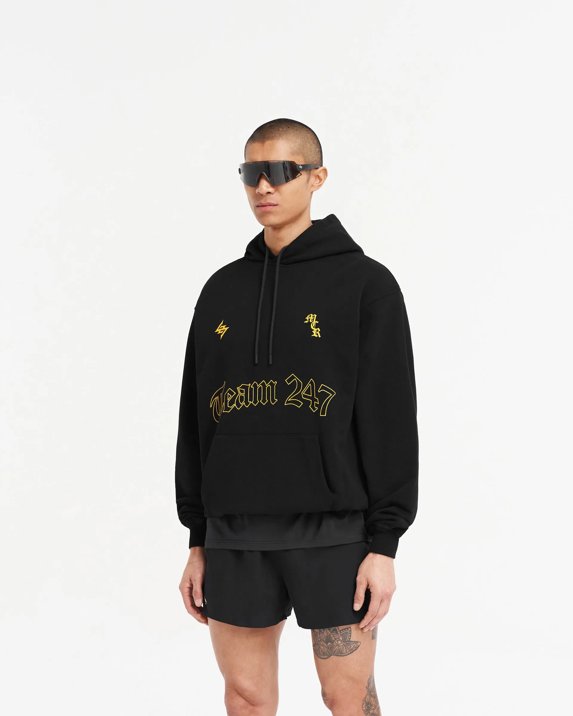 247 Manchester Marathon Oversized Hoodie - Black