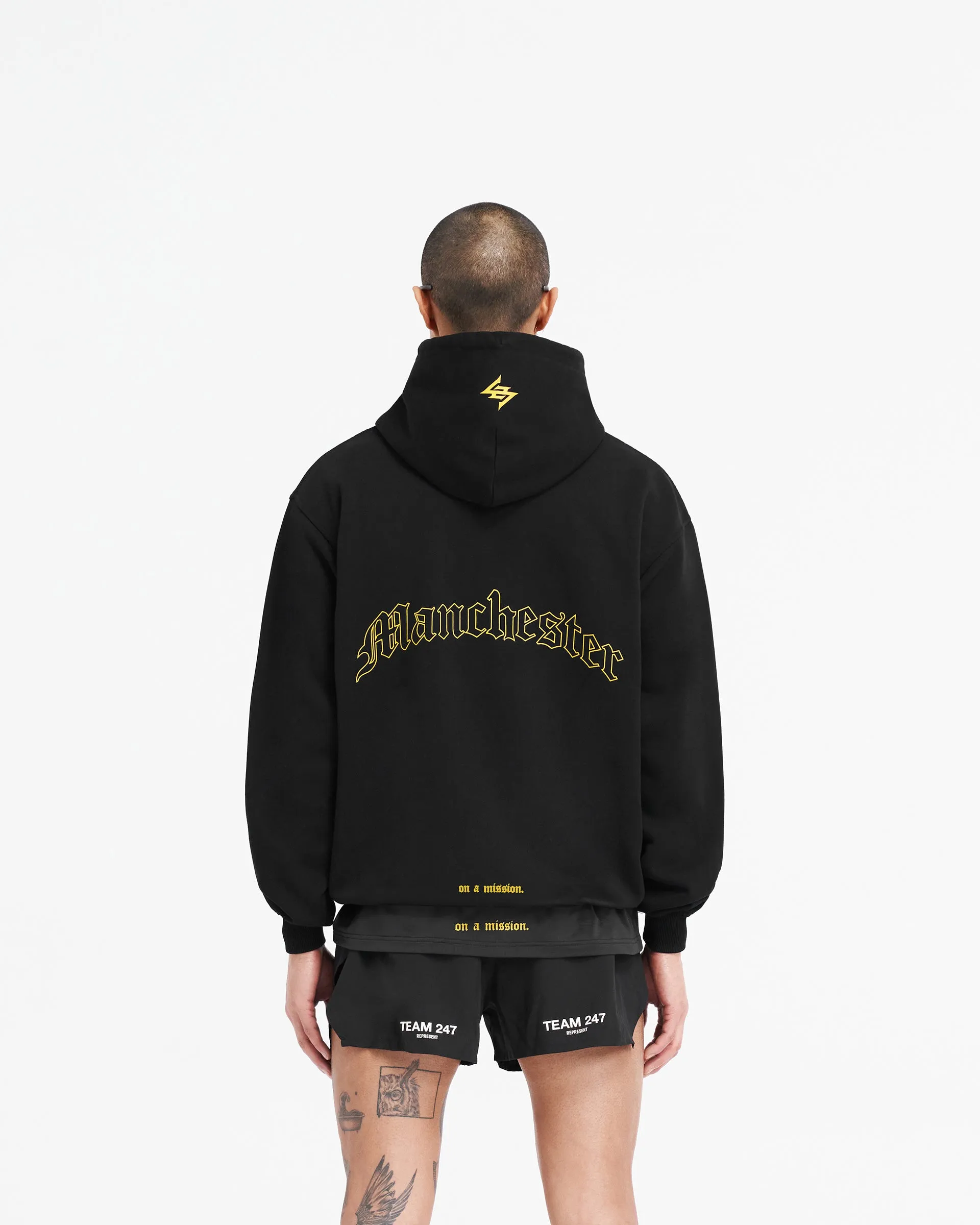 247 Manchester Marathon Oversized Hoodie - Black