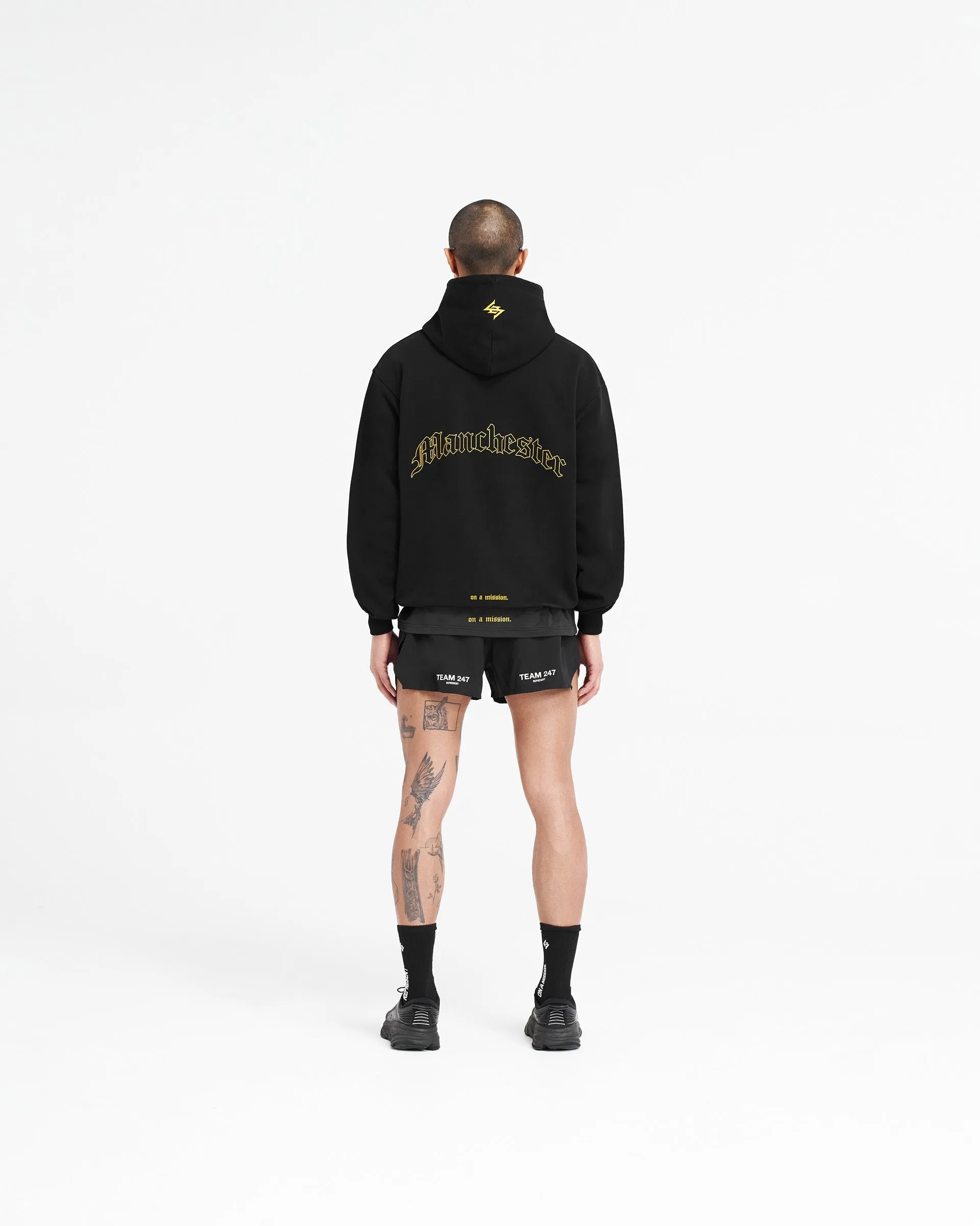 247 Manchester Marathon Oversized Hoodie - Black