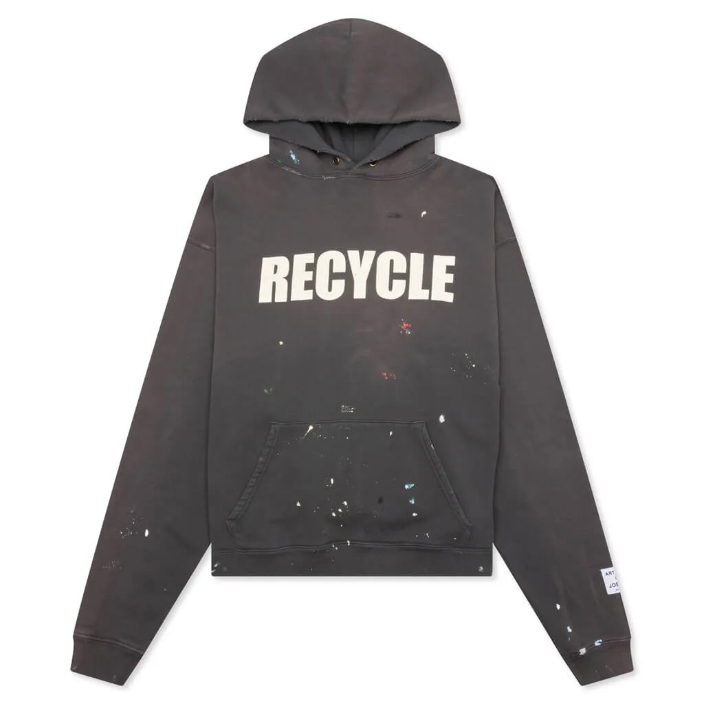 90s Recycle Hoodie - Washed Black