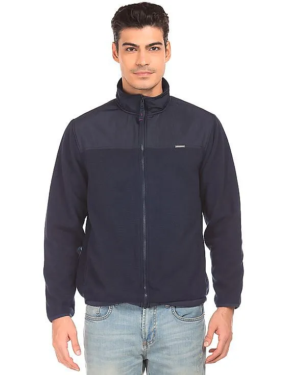 Aeropostale Panelled Fleece Jacket