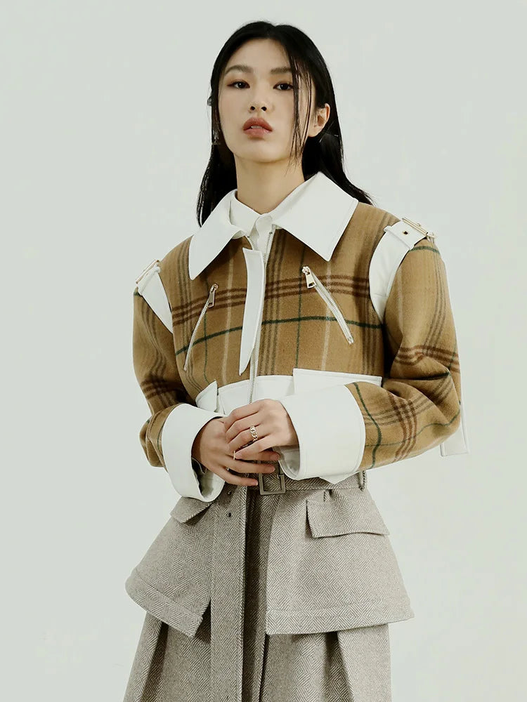 Alanhe Plaid Crop Jacket