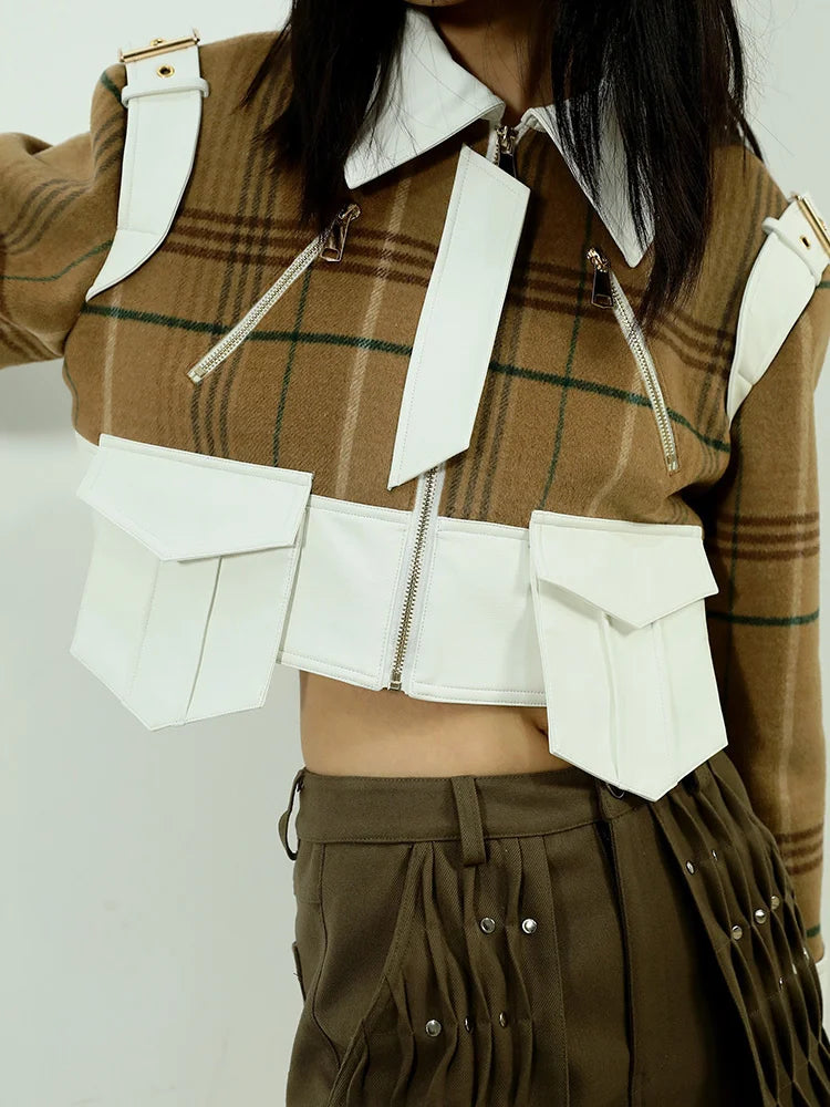 Alanhe Plaid Crop Jacket