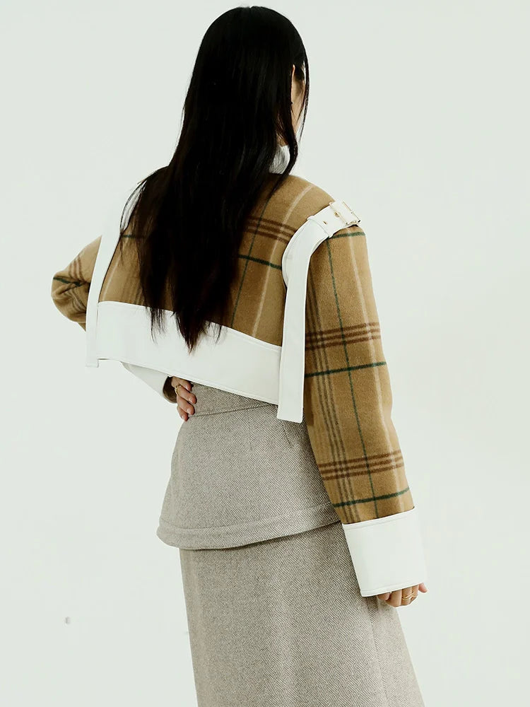 Alanhe Plaid Crop Jacket