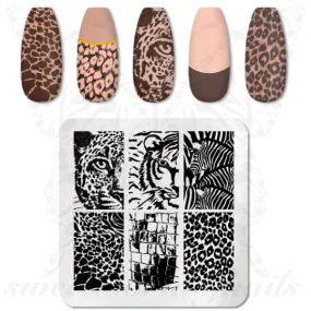 Animal Print Nail Art Stamping Plate Tiger Nails