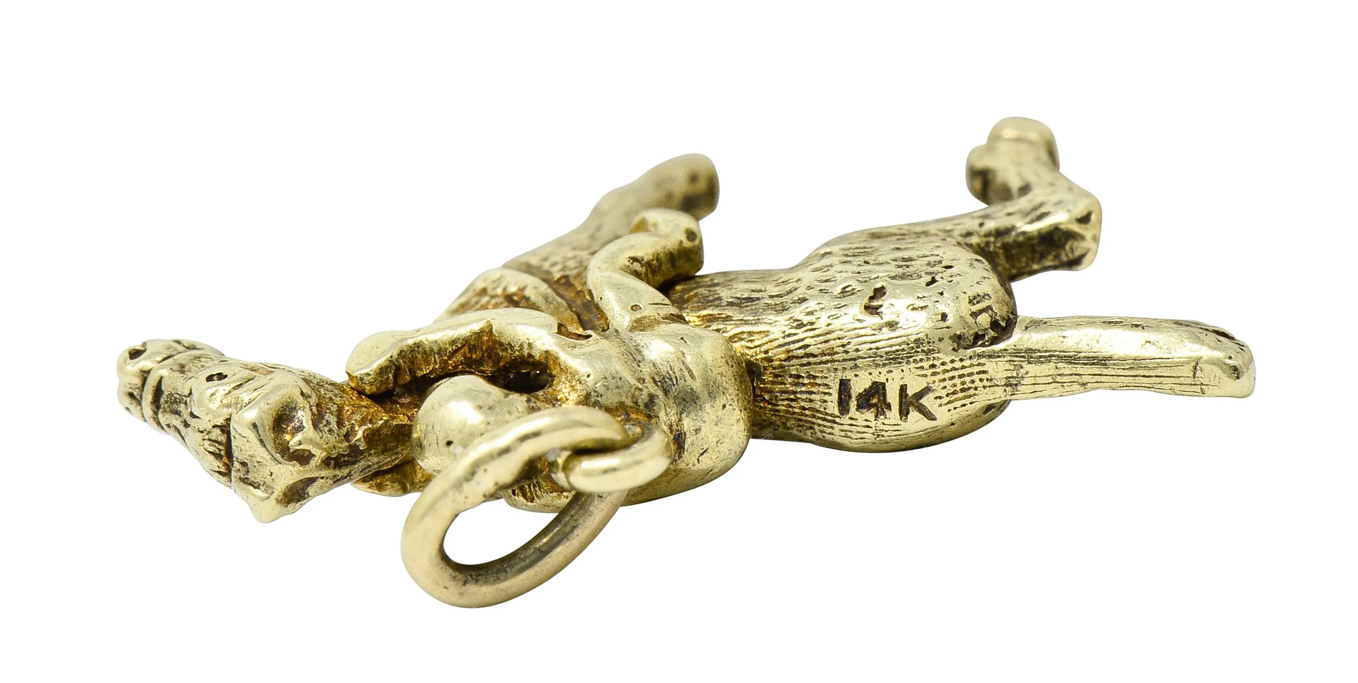 Art Nouveau 14 Karat Gold Racehorse & Jockey Charm