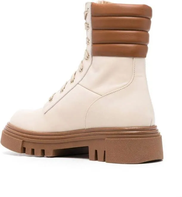 Baldinini leather combat boots Neutrals