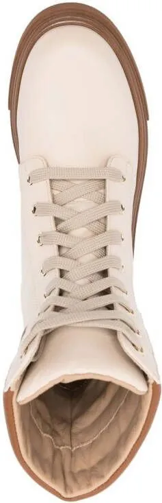 Baldinini leather combat boots Neutrals