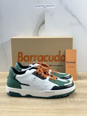 Barracuda Sneaker Uomo Pelle Verde Bianca Fully Made In Italy Casual 4