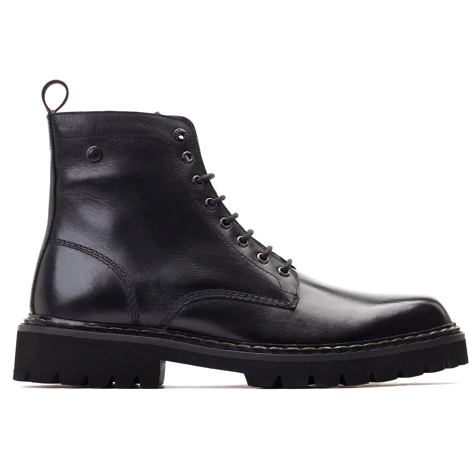 Base London Sutton Mens Leather Lace Up Combat Boot