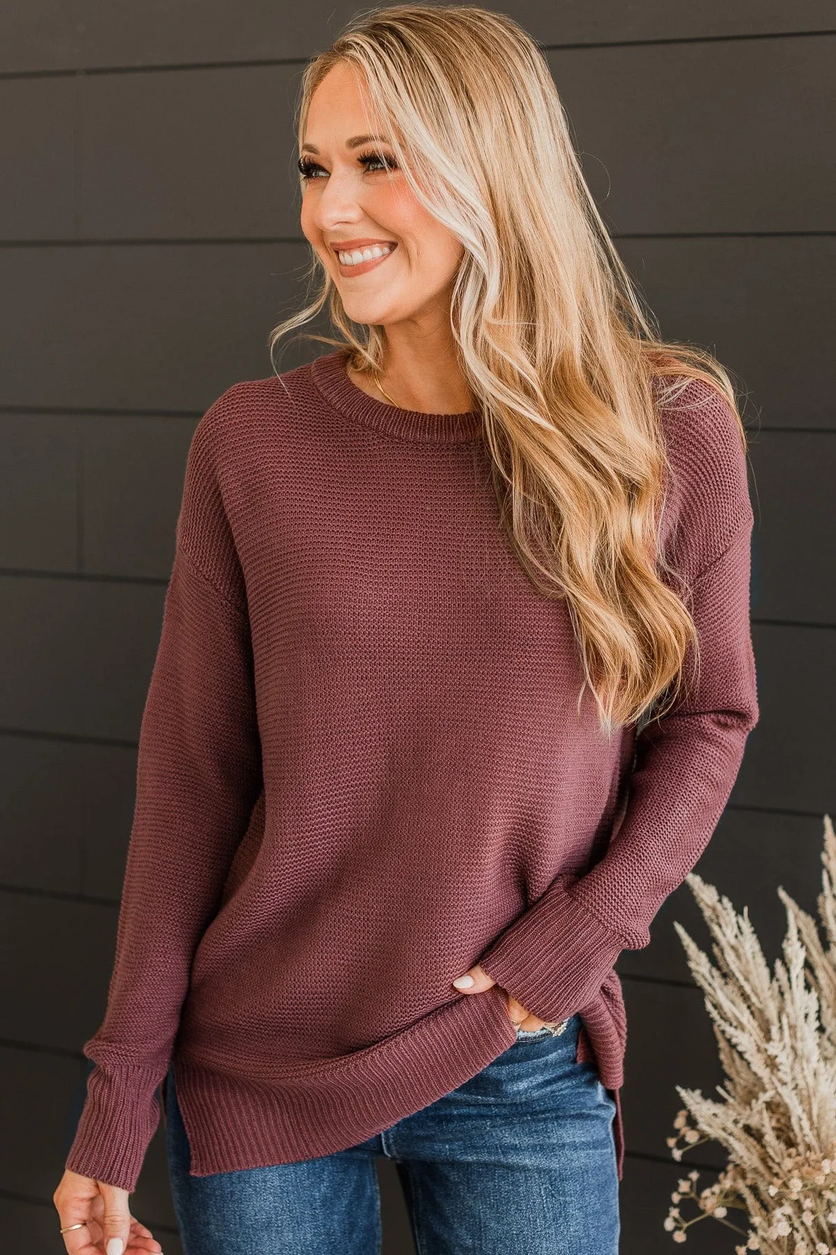 Be Fashionable Knit Sweater- Marsala