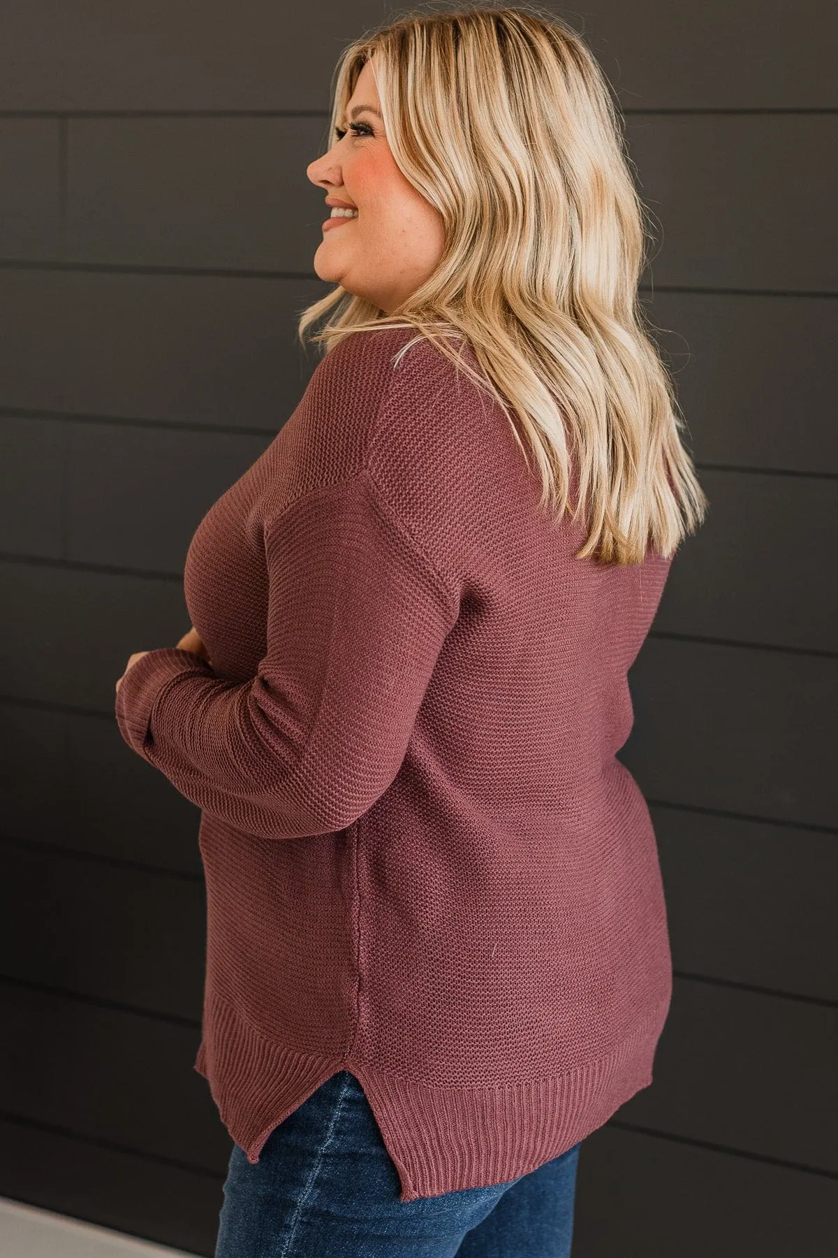 Be Fashionable Knit Sweater- Marsala