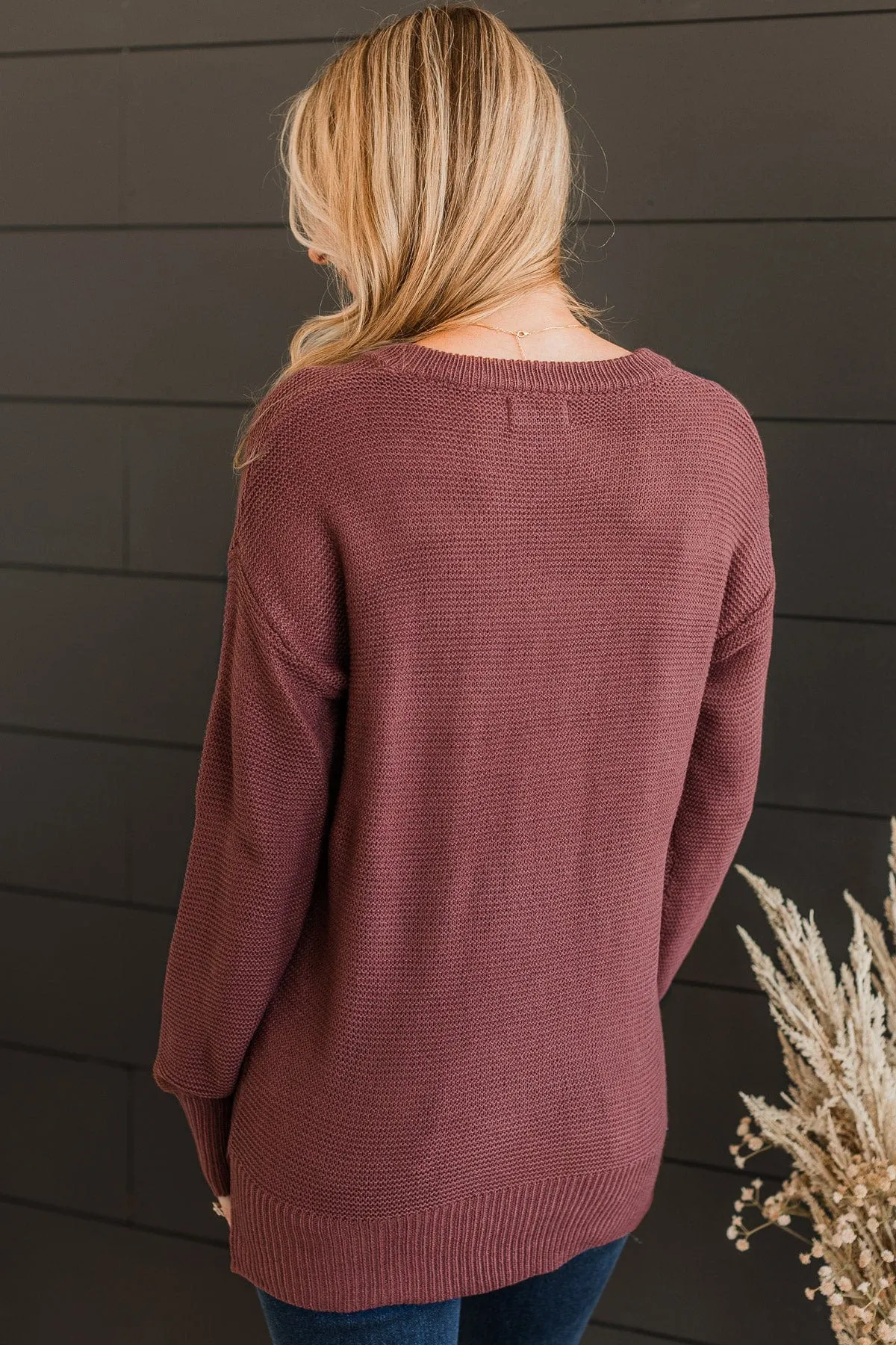 Be Fashionable Knit Sweater- Marsala