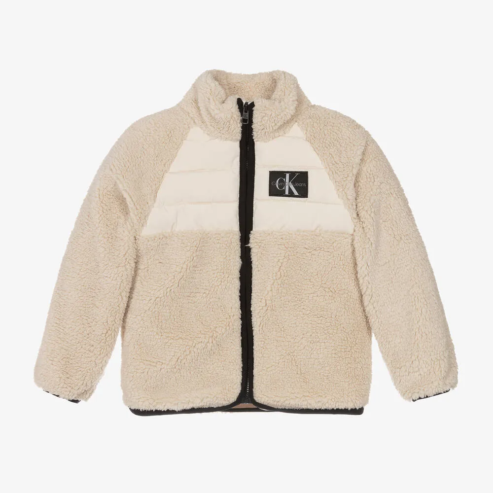 Beige Teddy Fleece Jacket