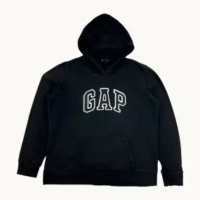 Black 90s GAP Spellout Hoodie Sweatshirt (L)