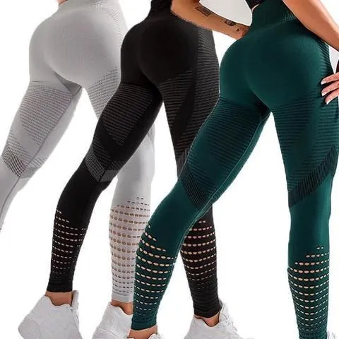 Black Baller Babe Laser Cut Seamless Leggings