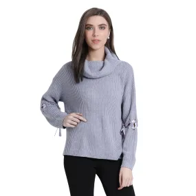 Blanc Pale Foldover Neck Sweater