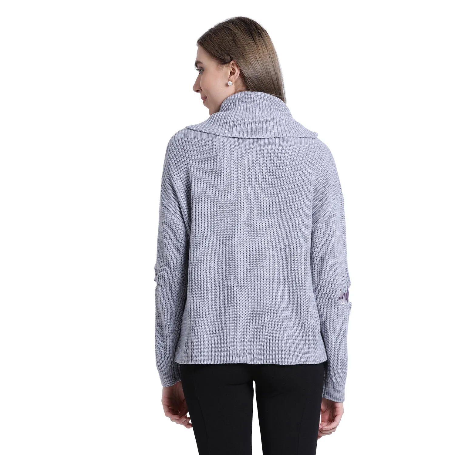 Blanc Pale Foldover Neck Sweater