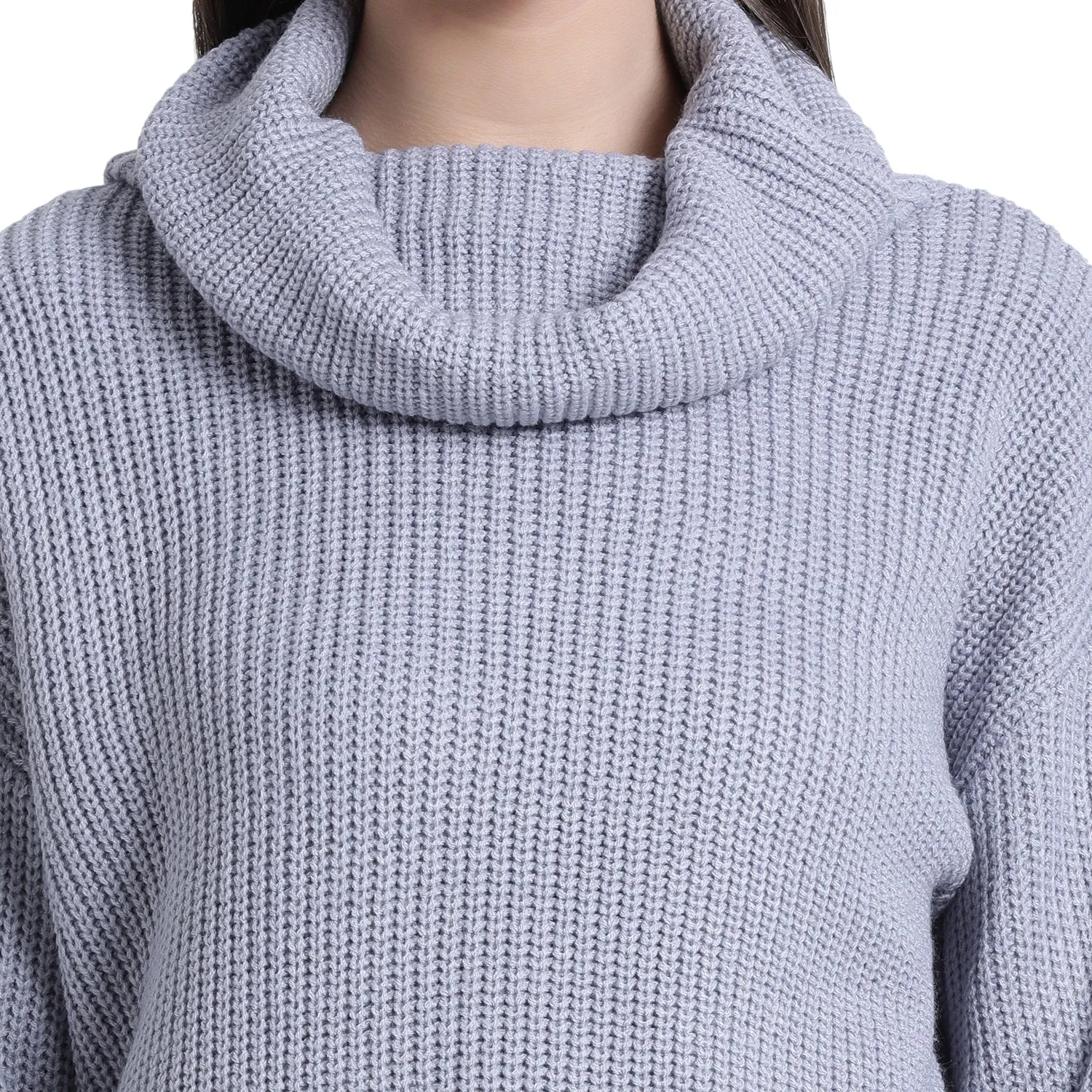 Blanc Pale Foldover Neck Sweater