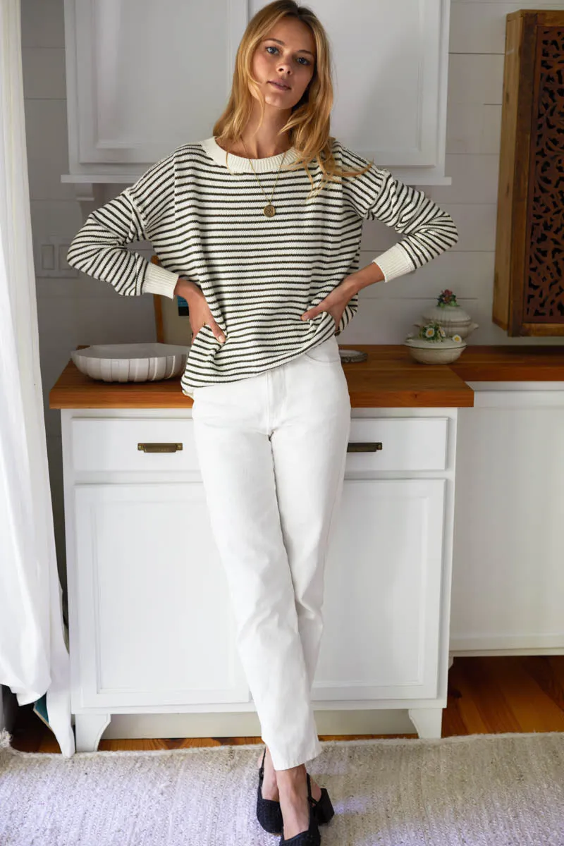 Carolyn Sweater - Army Stripe Organic