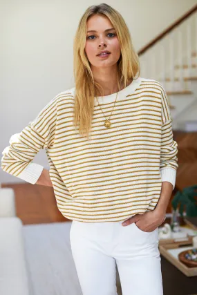 Carolyn Sweater - Marigold Stripe Organic