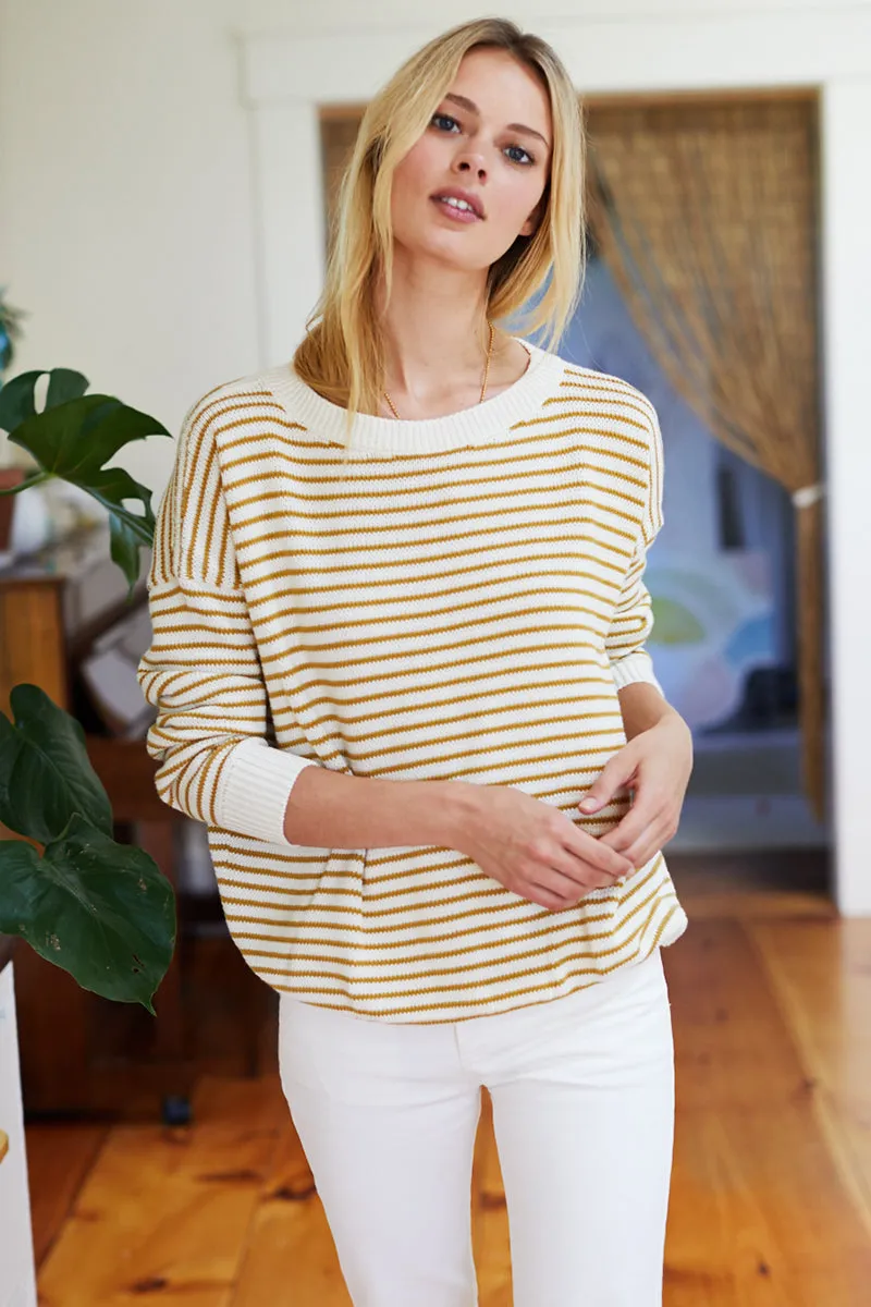 Carolyn Sweater - Marigold Stripe Organic