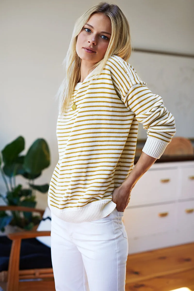 Carolyn Sweater - Marigold Stripe Organic