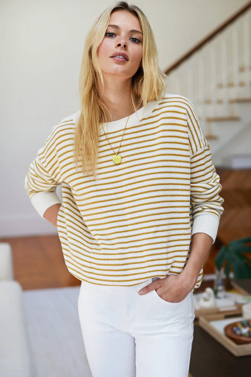 Carolyn Sweater - Marigold Stripe Organic