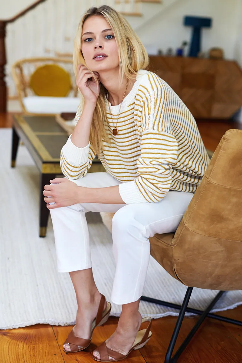 Carolyn Sweater - Marigold Stripe Organic