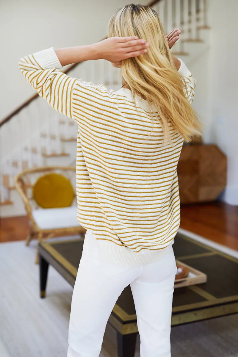 Carolyn Sweater - Marigold Stripe Organic