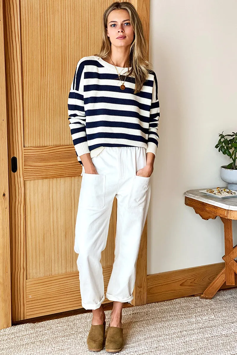 Carolyn Sweater - Navy French Stripe Organic