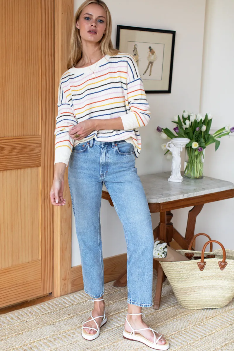 Carolyn Sweater - Rainbow 5 Stripe Organic