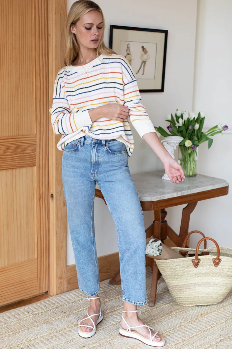 Carolyn Sweater - Rainbow 5 Stripe Organic