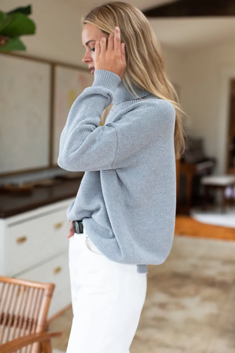 Carolyn Turtleneck Sweater - Grey Organic