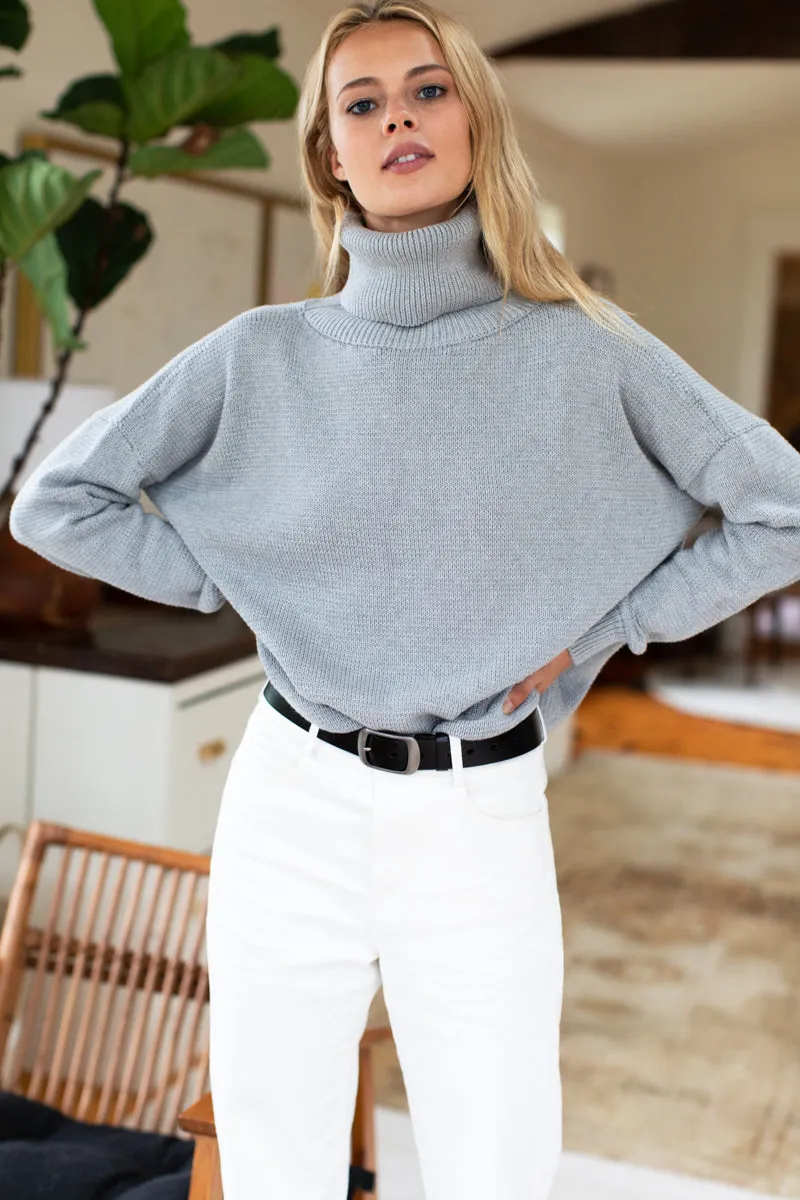 Carolyn Turtleneck Sweater - Grey Organic