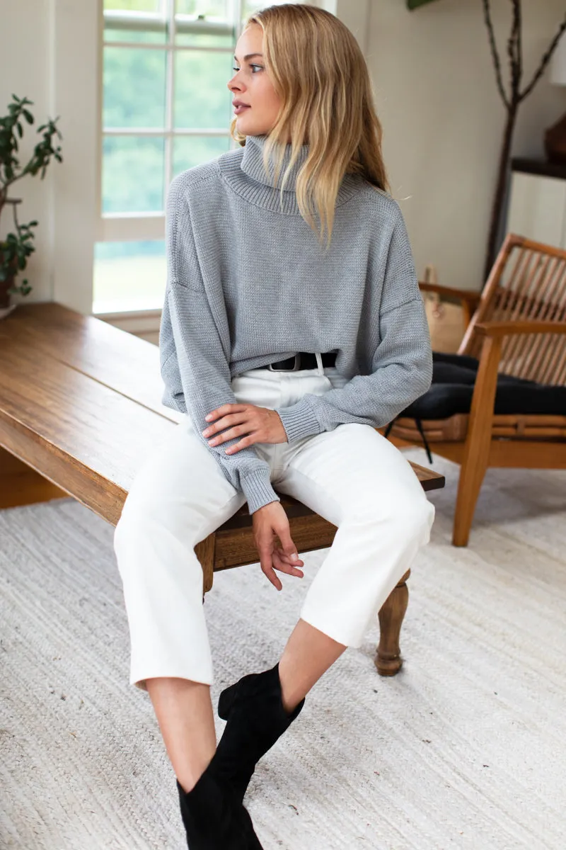 Carolyn Turtleneck Sweater - Grey Organic