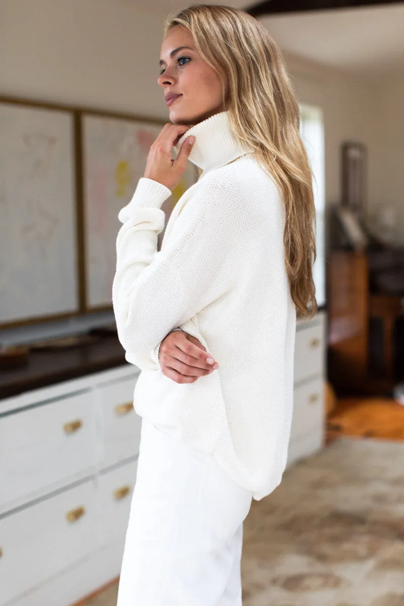 Carolyn Turtleneck Sweater - Ivory Organic