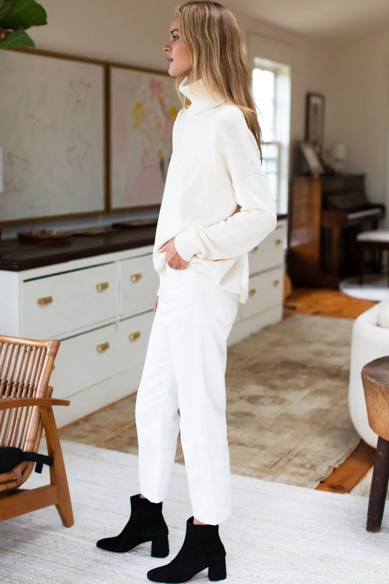 Carolyn Turtleneck Sweater - Ivory Organic