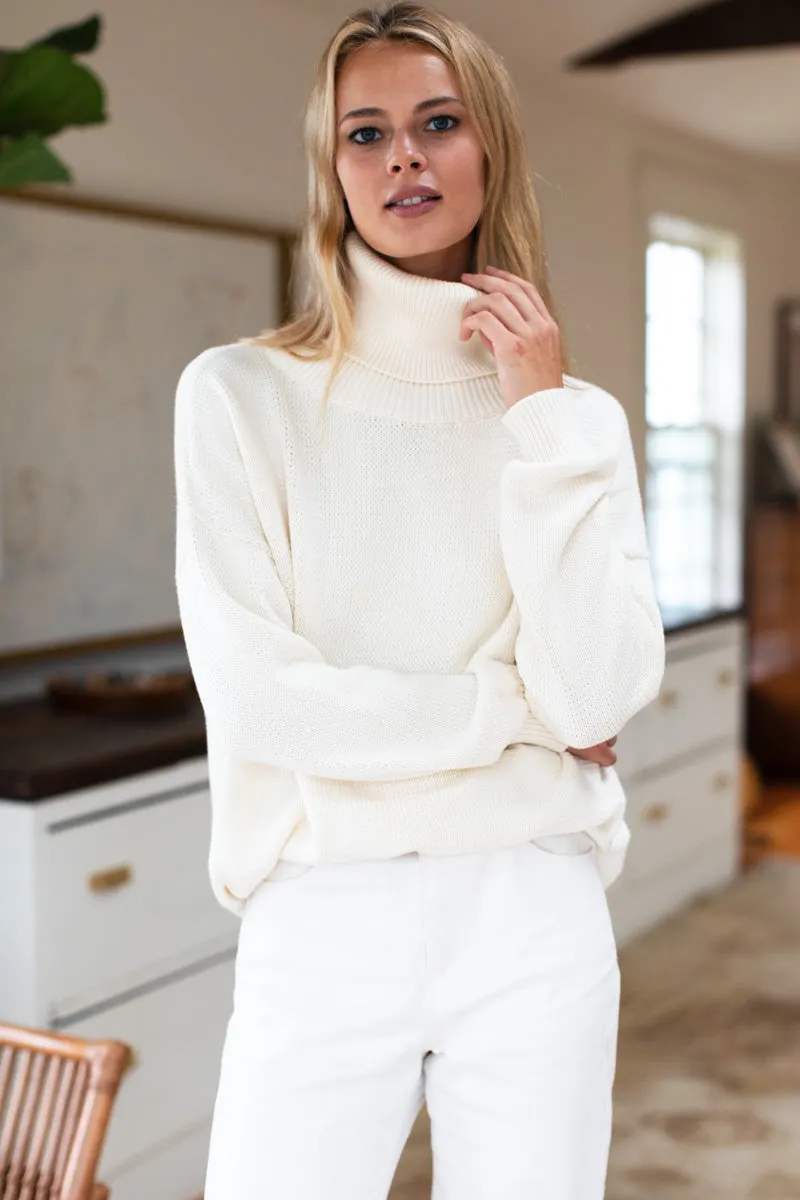 Carolyn Turtleneck Sweater - Ivory Organic