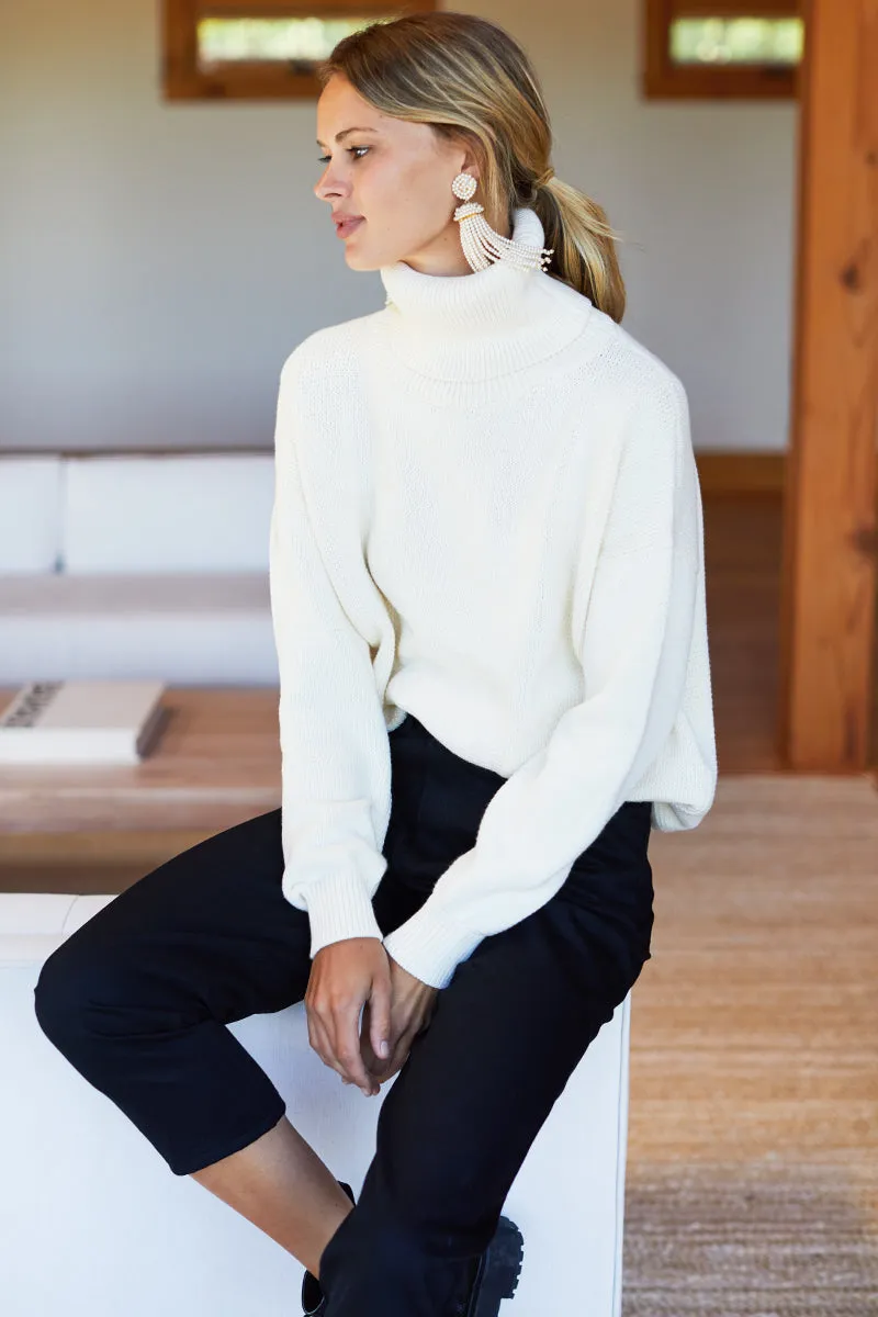 Carolyn Turtleneck Sweater - Ivory Organic