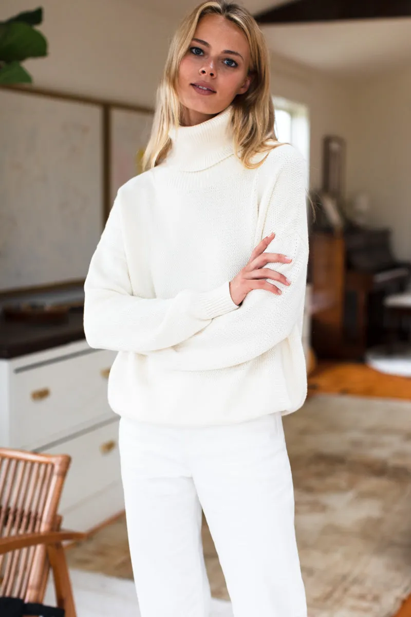 Carolyn Turtleneck Sweater - Ivory Organic