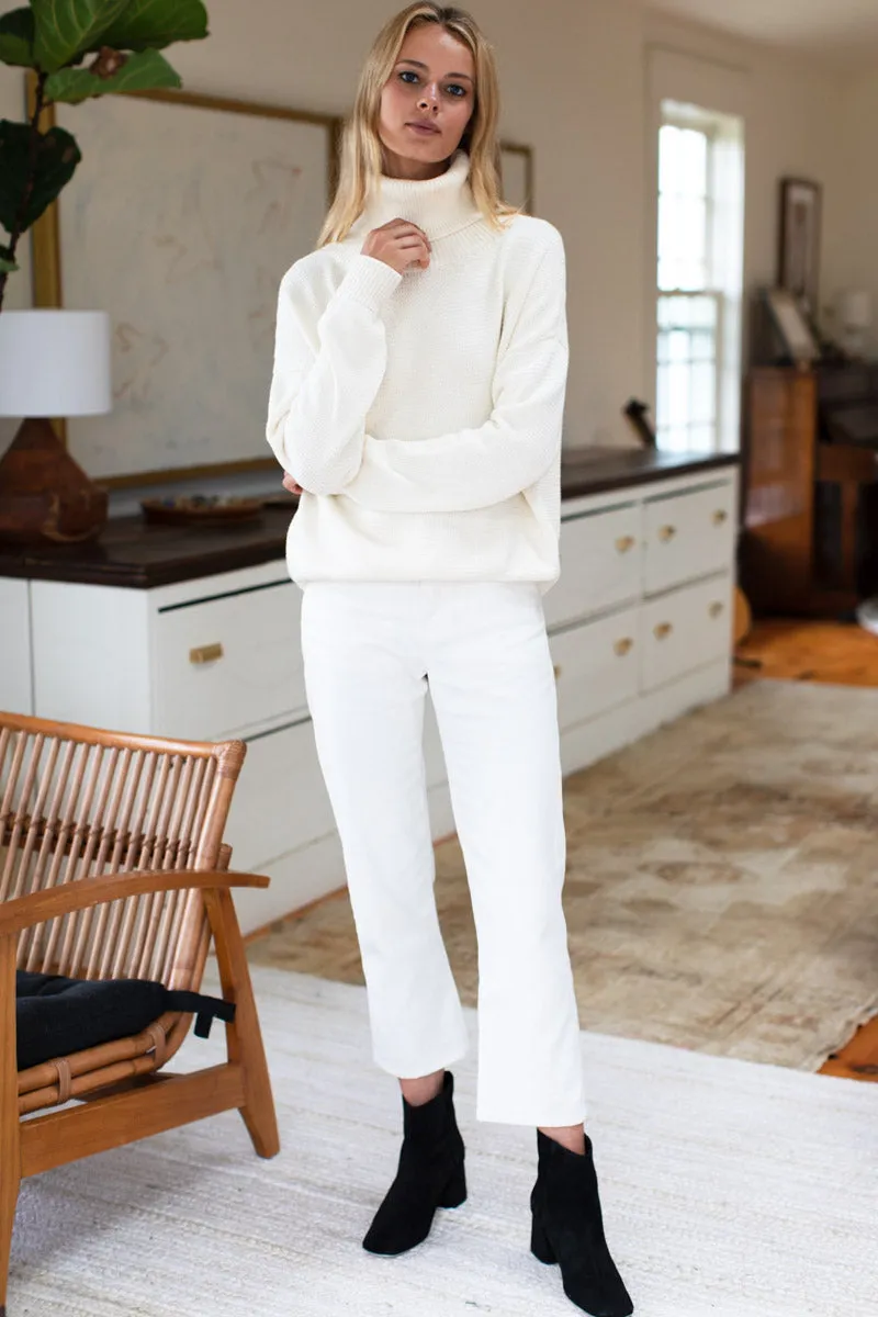 Carolyn Turtleneck Sweater - Ivory Organic