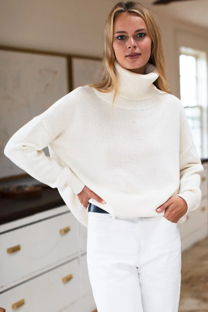 Carolyn Turtleneck Sweater - Ivory Organic