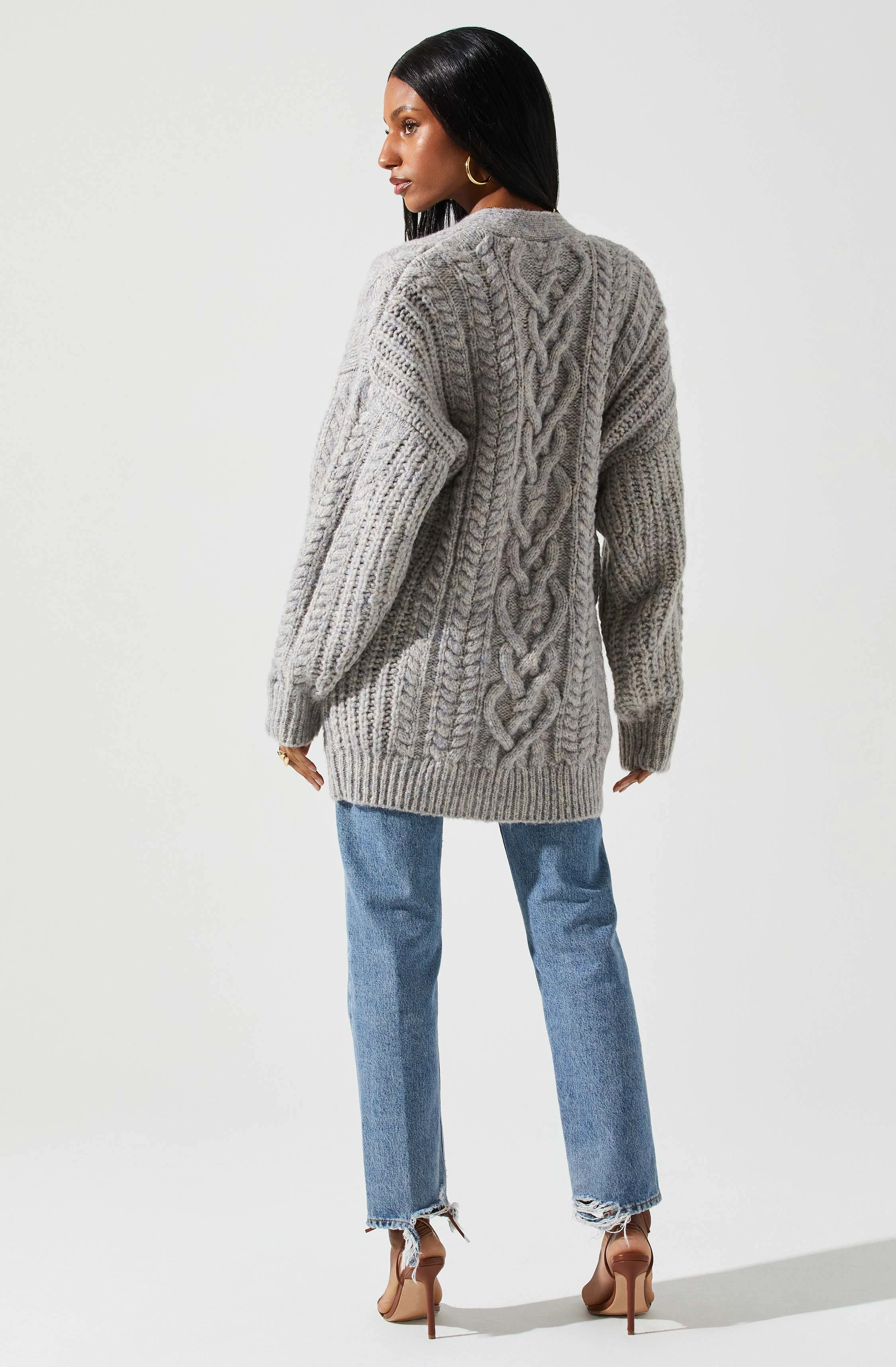 Charli Cable Knit Oversized Cardigan Sweater