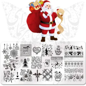 Christmas Happy New Year Nail Stamping Plate