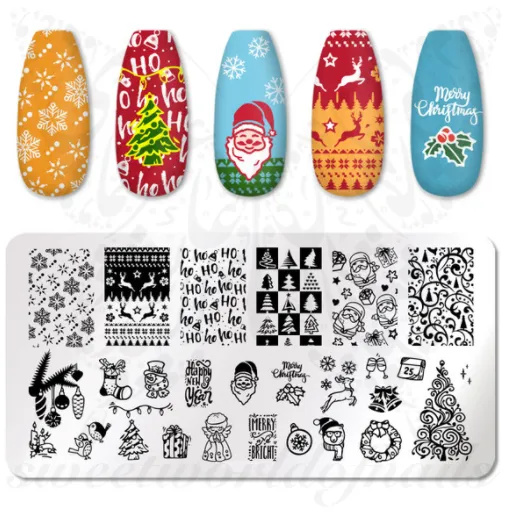 Christmas Nail Art Stamping Plate