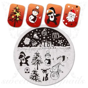 Christmas Snowman Nail Stamping Plate