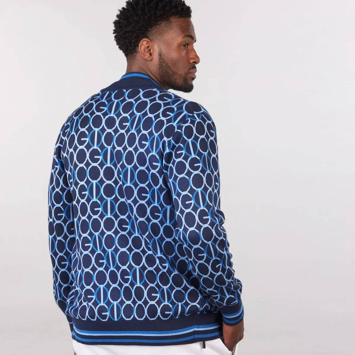 COOGI LINK ZIP SWEATER - NAVY