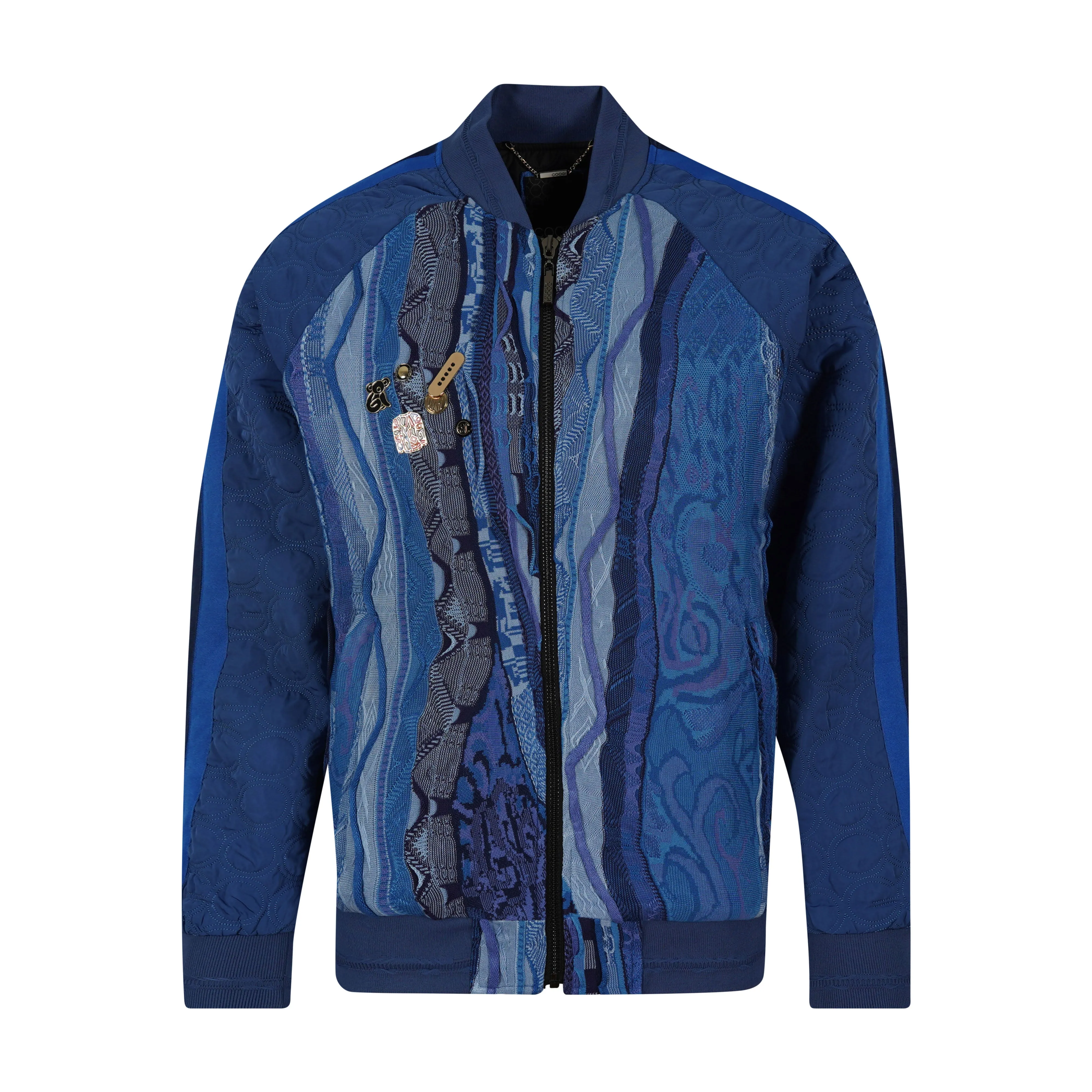 COOGI Sweater Patched Jacket - Blue