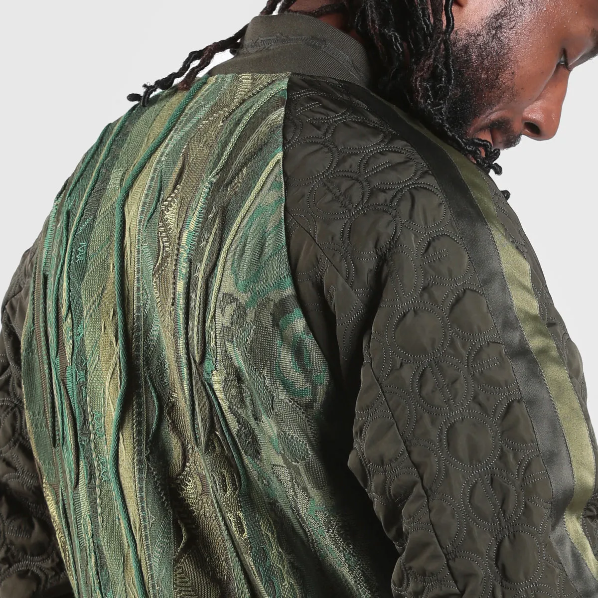 COOGI Sweater Patched Jacket - Olive